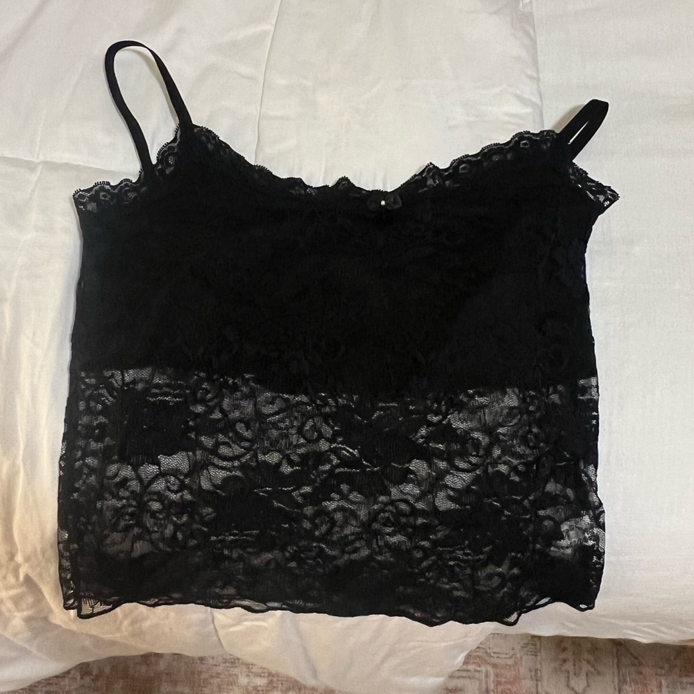 Lace mesh tank top